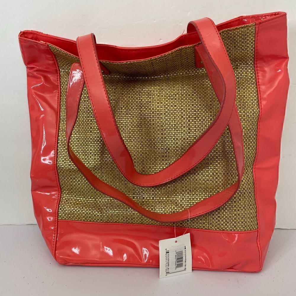 New! Coral Straw| Tote Bag| Inside Pocket| Lightweight
